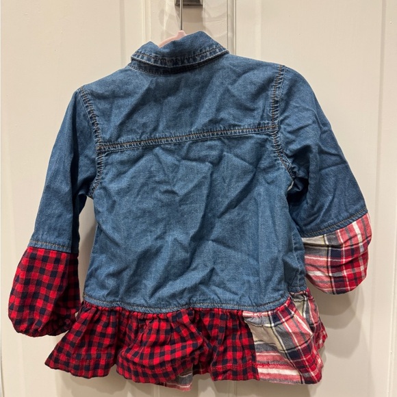 NWOT Tommy Hilfiger 2T Red White and Blue Jean Girls Long Sleeve Top Blouse - Picture 5 of 5